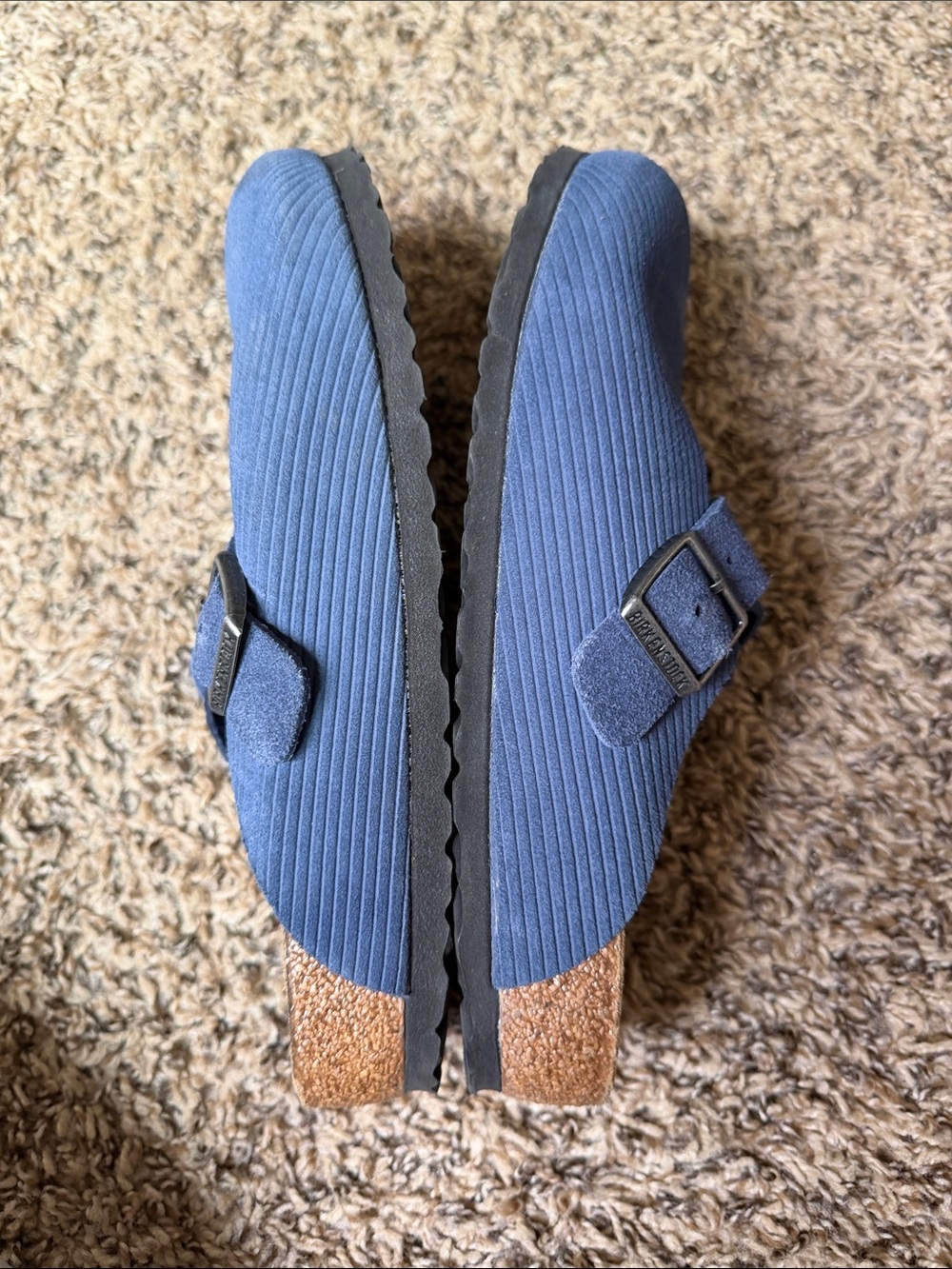 Birkenstock Suede/Corduroy Boston Clog - Navy Sz 41 - Picture 3 of 5